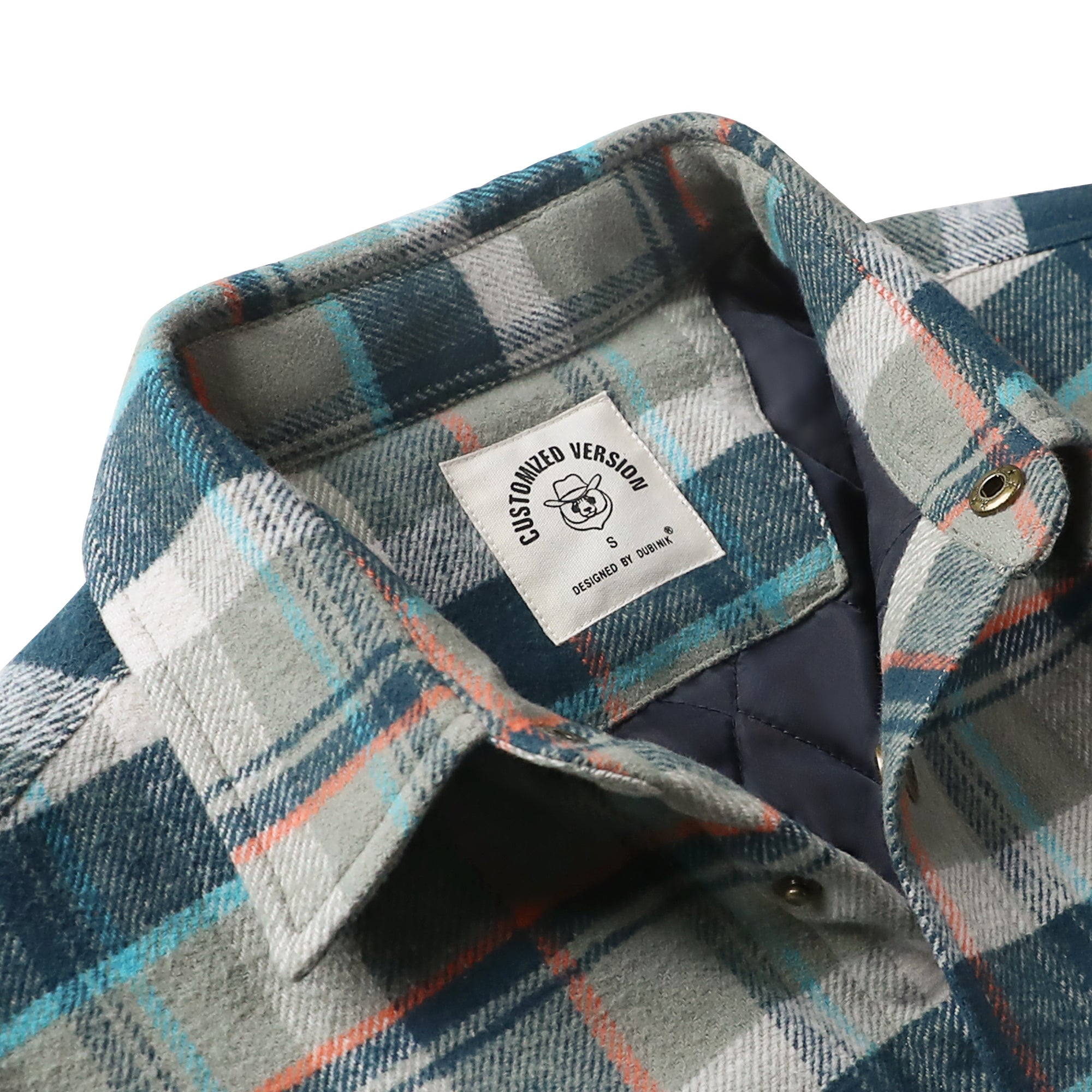 Dubinik® Men’s Overshirt Shacket – Cozy Warm-Lined Plaid Flannel, Lightweight Casual Button-Down Long Sleeve Jacket #0181012