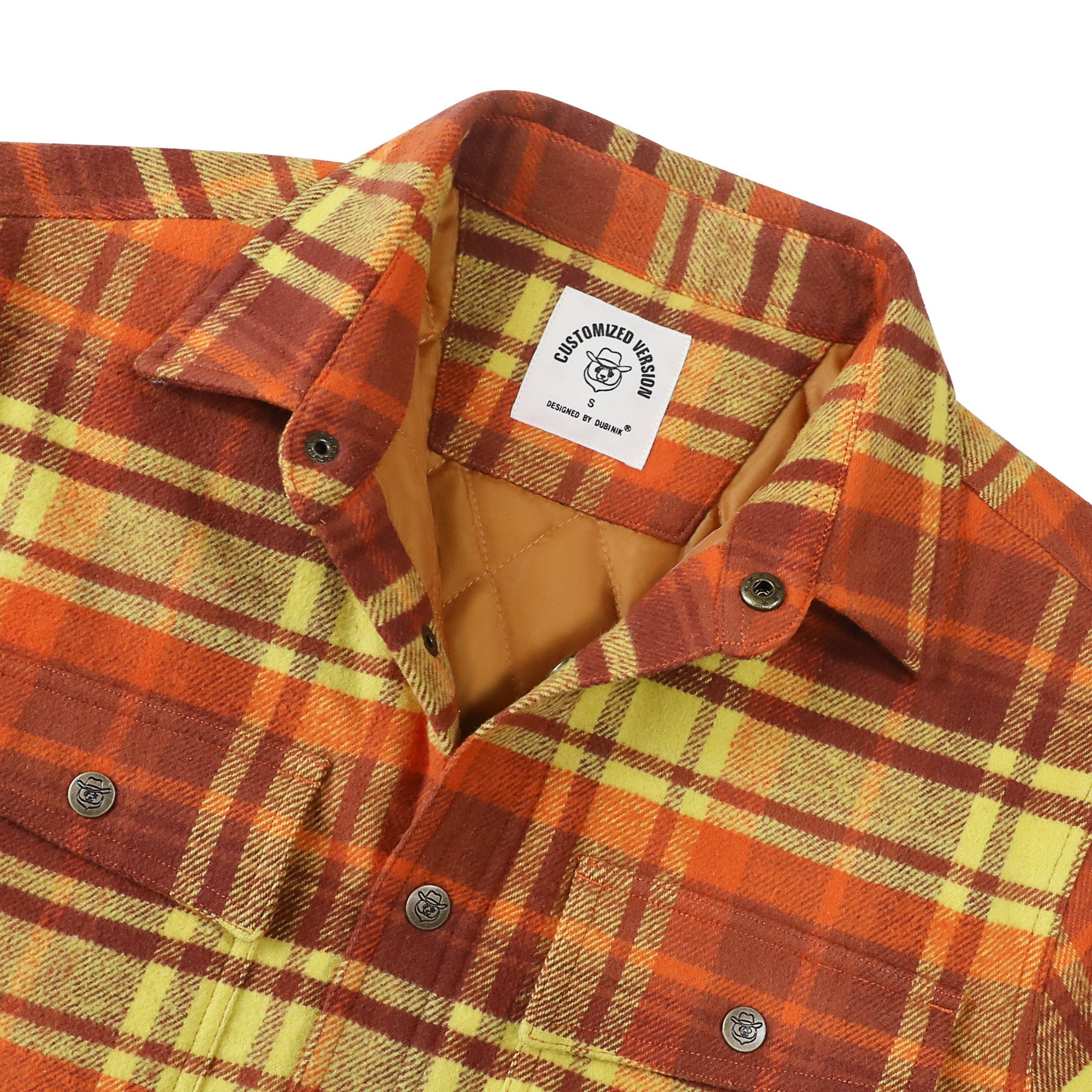 Dubinik® Men’s Overshirt Shacket – Cozy Warm-Lined Plaid Flannel, Lightweight Casual Button-Down Long Sleeve Jacket #0181013