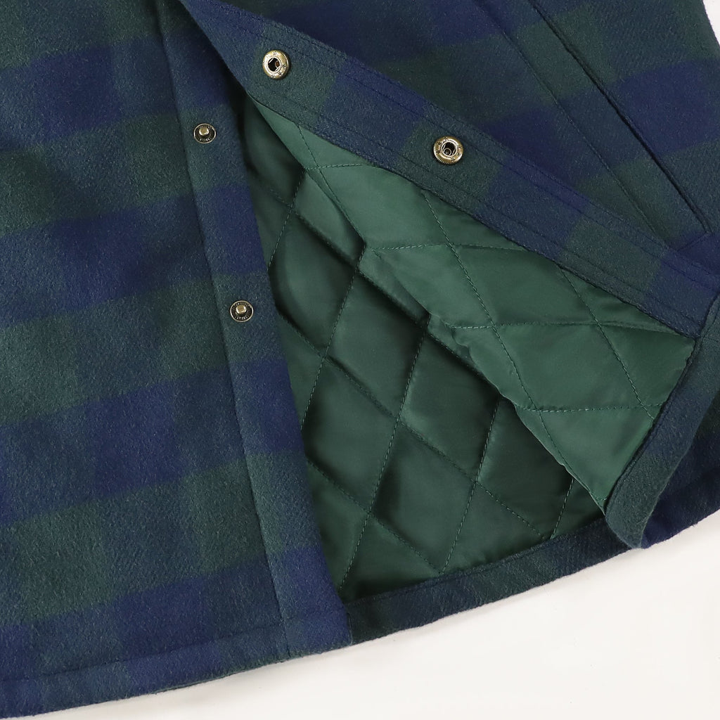 Dubinik® Men’s Overshirt Shacket – Cozy Warm-Lined Green Plaid Flannel, Lightweight Casual Button-Down Long Sleeve Jacket #0181016
