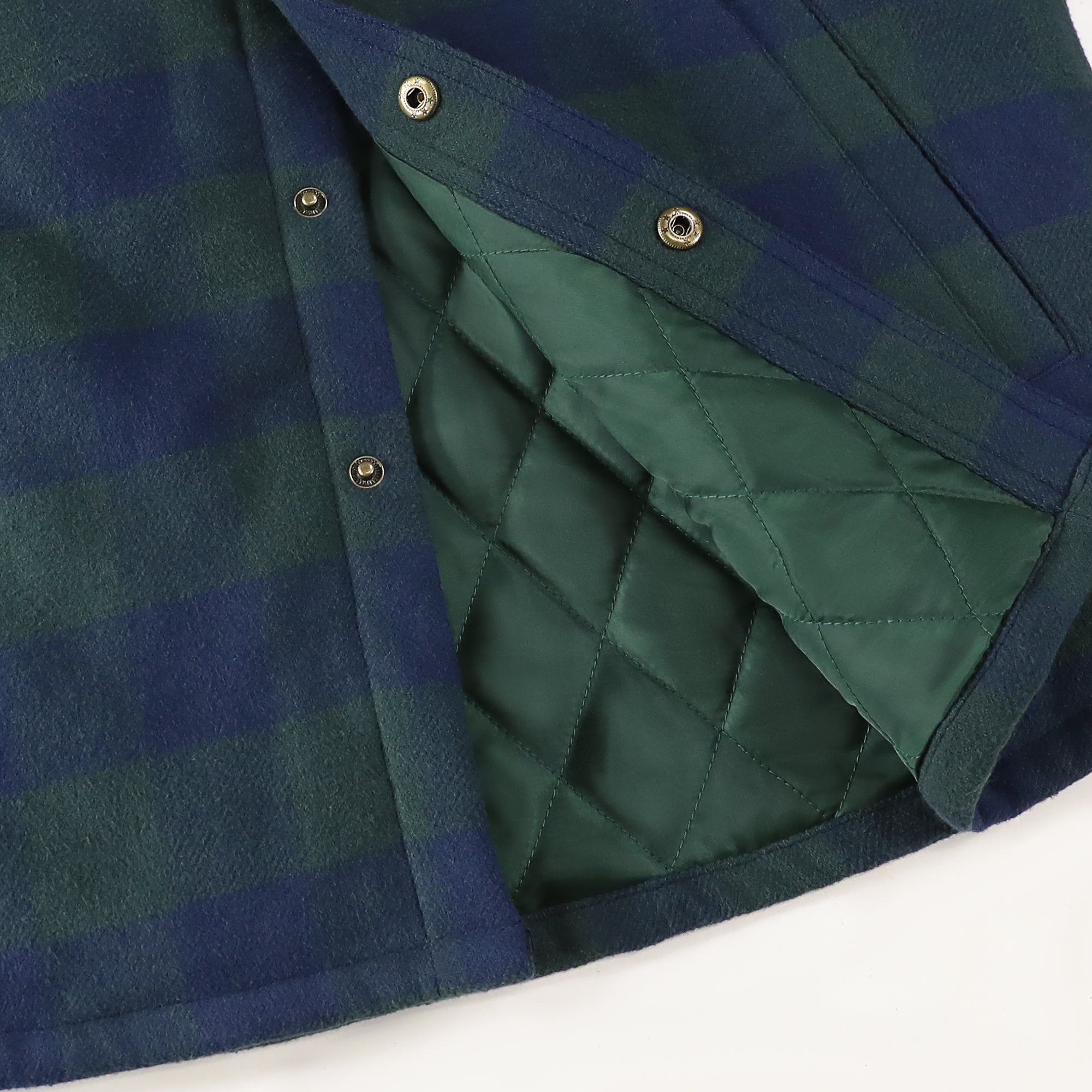 Dubinik® Men’s Overshirt Shacket – Cozy Warm-Lined Green Plaid Flannel, Lightweight Casual Button-Down Long Sleeve Jacket #0181016