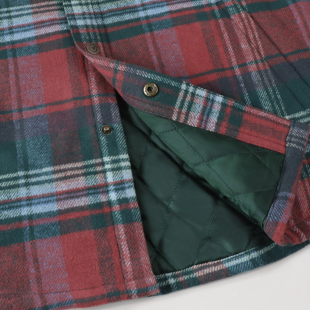 Dubinik® Men’s Overshirt Shacket – Cozy Warm-Lined Green Plaid Flannel, Lightweight Casual Button-Down Long Sleeve Jacket #0181014