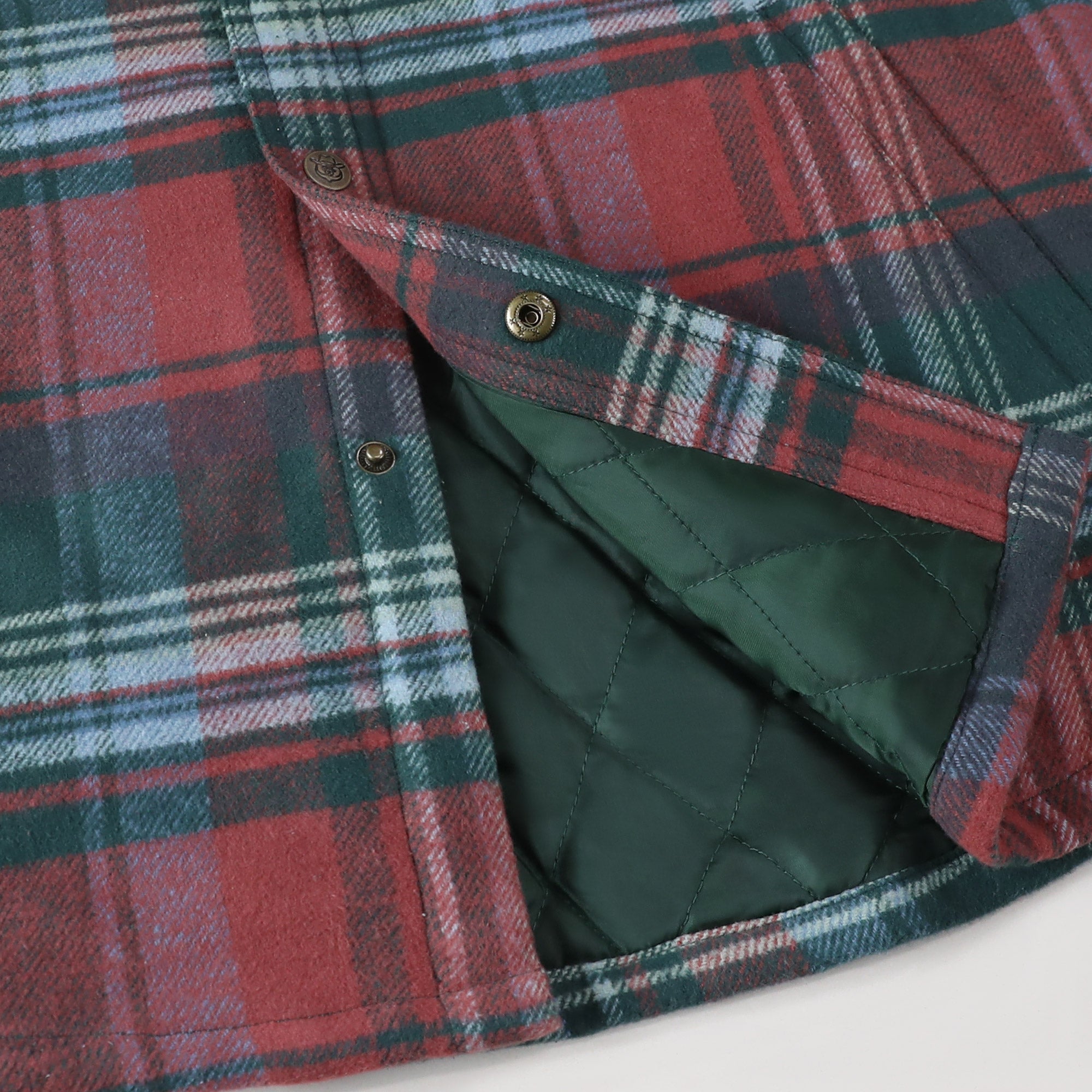 Dubinik® Men’s Overshirt Shacket – Cozy Warm-Lined Green Plaid Flannel, Lightweight Casual Button-Down Long Sleeve Jacket #0181014