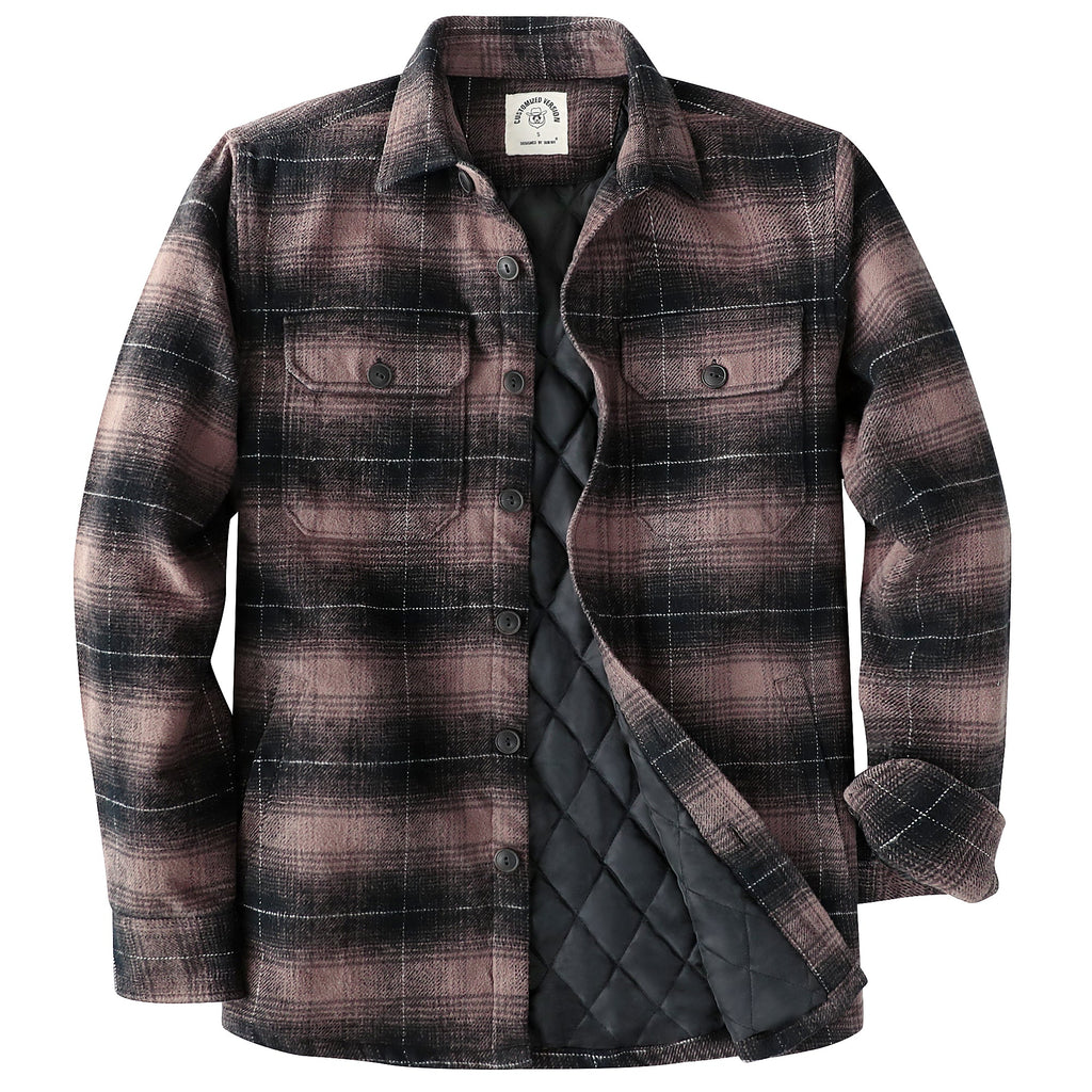Dubinik® Mens Shacket Flannel Warm Lined Coats Lightweight Jacket Casual Plaid Flannel Shirt For Men Long Sleeve Button Down#0182009