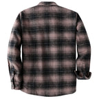 Dubinik® Mens Shacket Flannel Warm Lined Coats Lightweight Jacket Casual Plaid Flannel Shirt For Men Long Sleeve Button Down#0182009
