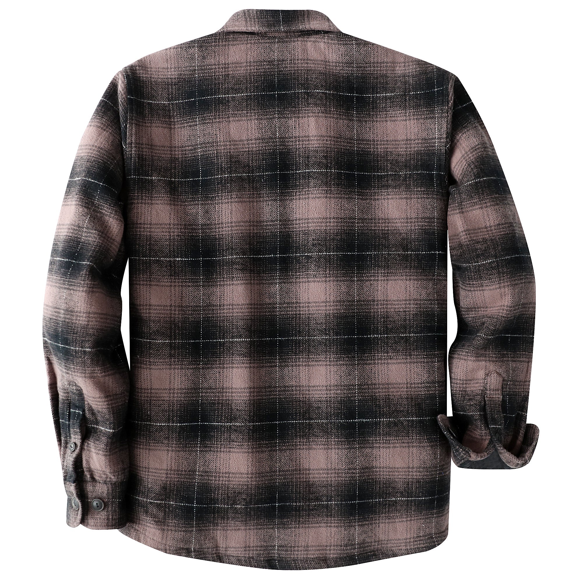 Dubinik® Mens Shacket Flannel Warm Lined Coats Lightweight Jacket Casual Plaid Flannel Shirt For Men Long Sleeve Button Down#0182009