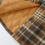 Dubinik® Mens Shacket Flannel Warm Lined Coats Lightweight Jacket Casual Plaid Flannel Shirt For Men Long Sleeve Button Down#0182008