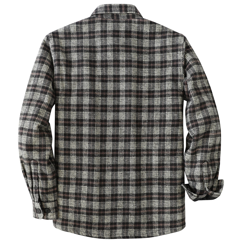 Dubinik® Mens Shacket Flannel Warm Lined Coats Lightweight Jacket Casual Plaid Flannel Shirt For Men Long Sleeve Button Down#0182015