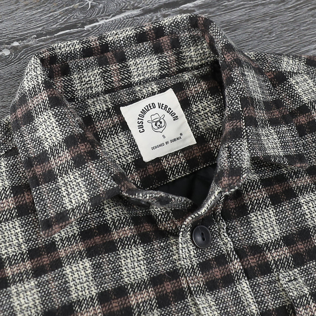 Dubinik® Mens Shacket Flannel Warm Lined Coats Lightweight Jacket Casual Plaid Flannel Shirt For Men Long Sleeve Button Down#0182015