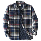 Dubinik® Mens Shacket Flannel Warm Lined Coats Lightweight Jacket Casual Plaid Flannel Shirt For Men Long Sleeve Button Down#0182004