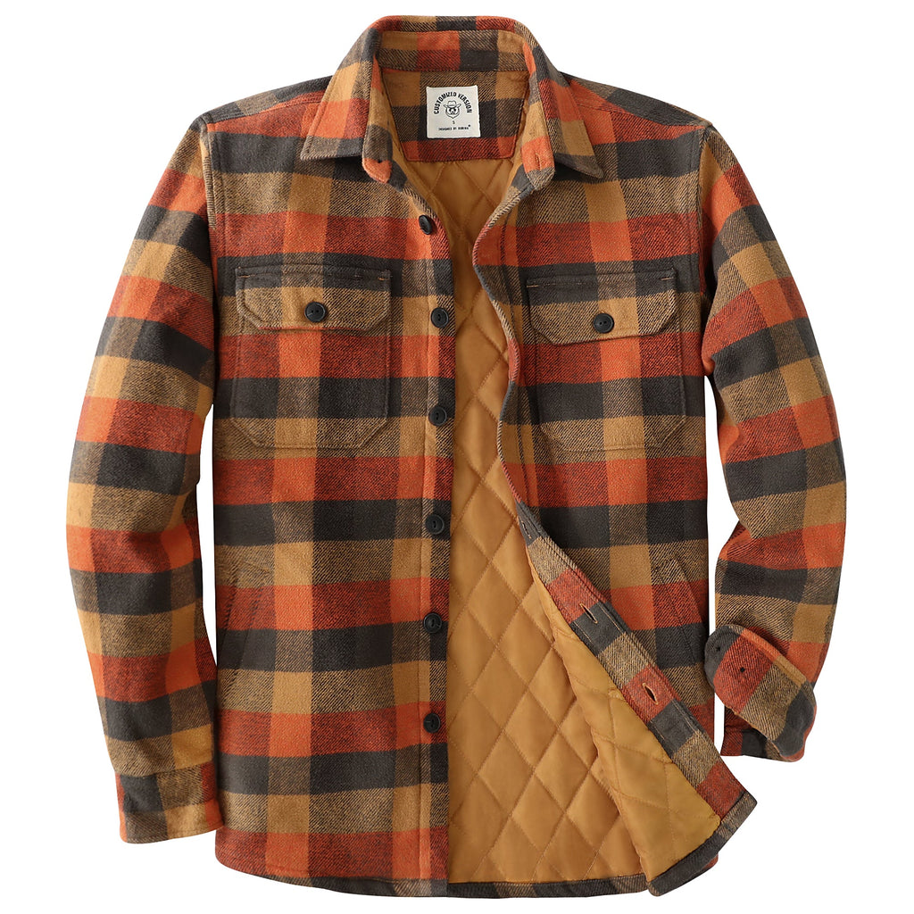 Dubinik® Mens Shacket Flannel Warm Lined Coats Lightweight Jacket Casual Plaid Flannel Shirt For Men Long Sleeve Button Down#0182011