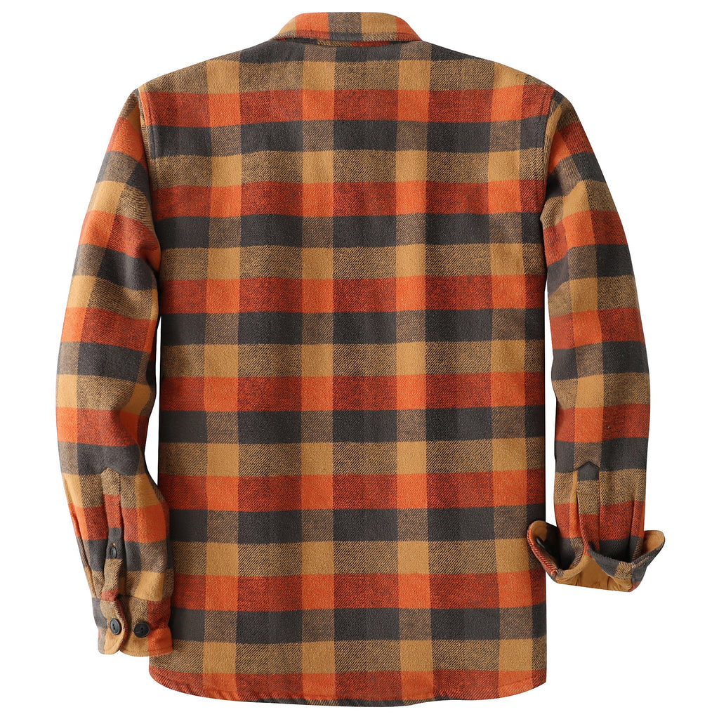 Dubinik® Mens Shacket Flannel Warm Lined Coats Lightweight Jacket Casual Plaid Flannel Shirt For Men Long Sleeve Button Down#0182011