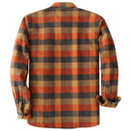 Dubinik® Mens Shacket Flannel Warm Lined Coats Lightweight Jacket Casual Plaid Flannel Shirt For Men Long Sleeve Button Down#0182011