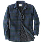 Dubinik® Mens Shacket Flannel Warm Lined Coats Lightweight Jacket Casual Plaid Flannel Shirt For Men Long Sleeve Button Down#0182012