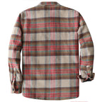Dubinik® Mens Shacket Flannel Warm Lined Coats Lightweight Jacket Casual Plaid Flannel Shirt For Men Long Sleeve Button Down#0182010