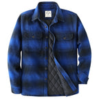 Dubinik® Mens Shacket Flannel Warm Lined Coats Lightweight Jacket Casual Plaid Flannel Shirt For Men Long Sleeve Button Down#0182002