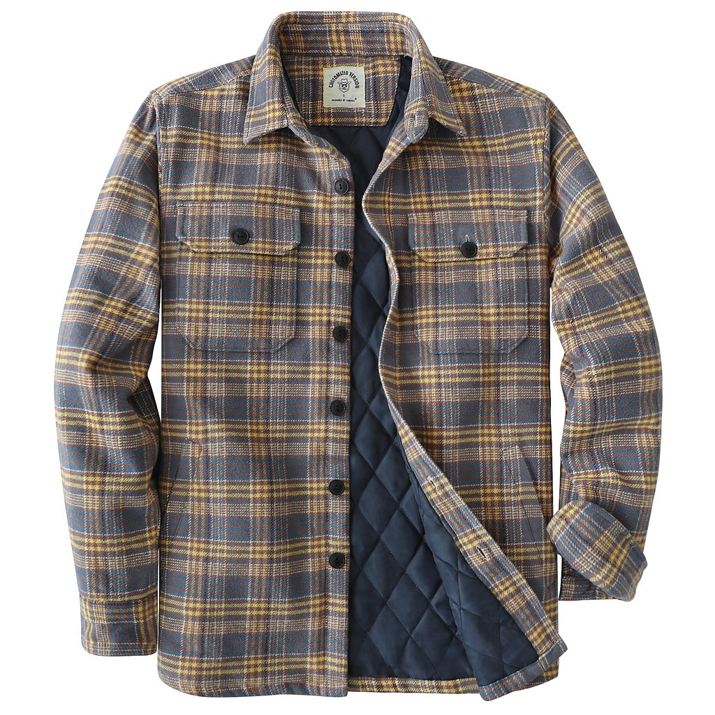 Dubinik® Mens Shacket Flannel Warm Lined Coats Lightweight Jacket Casual Plaid Flannel Shirt For Men Long Sleeve Button Down#0182006