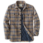 Dubinik® Mens Shacket Flannel Warm Lined Coats Lightweight Jacket Casual Plaid Flannel Shirt For Men Long Sleeve Button Down#0182006