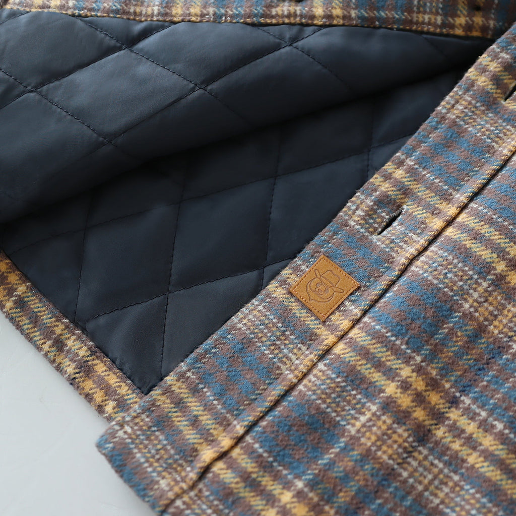 Dubinik® Mens Shacket Flannel Warm Lined Coats Lightweight Jacket Casual Plaid Flannel Shirt For Men Long Sleeve Button Down#0182006