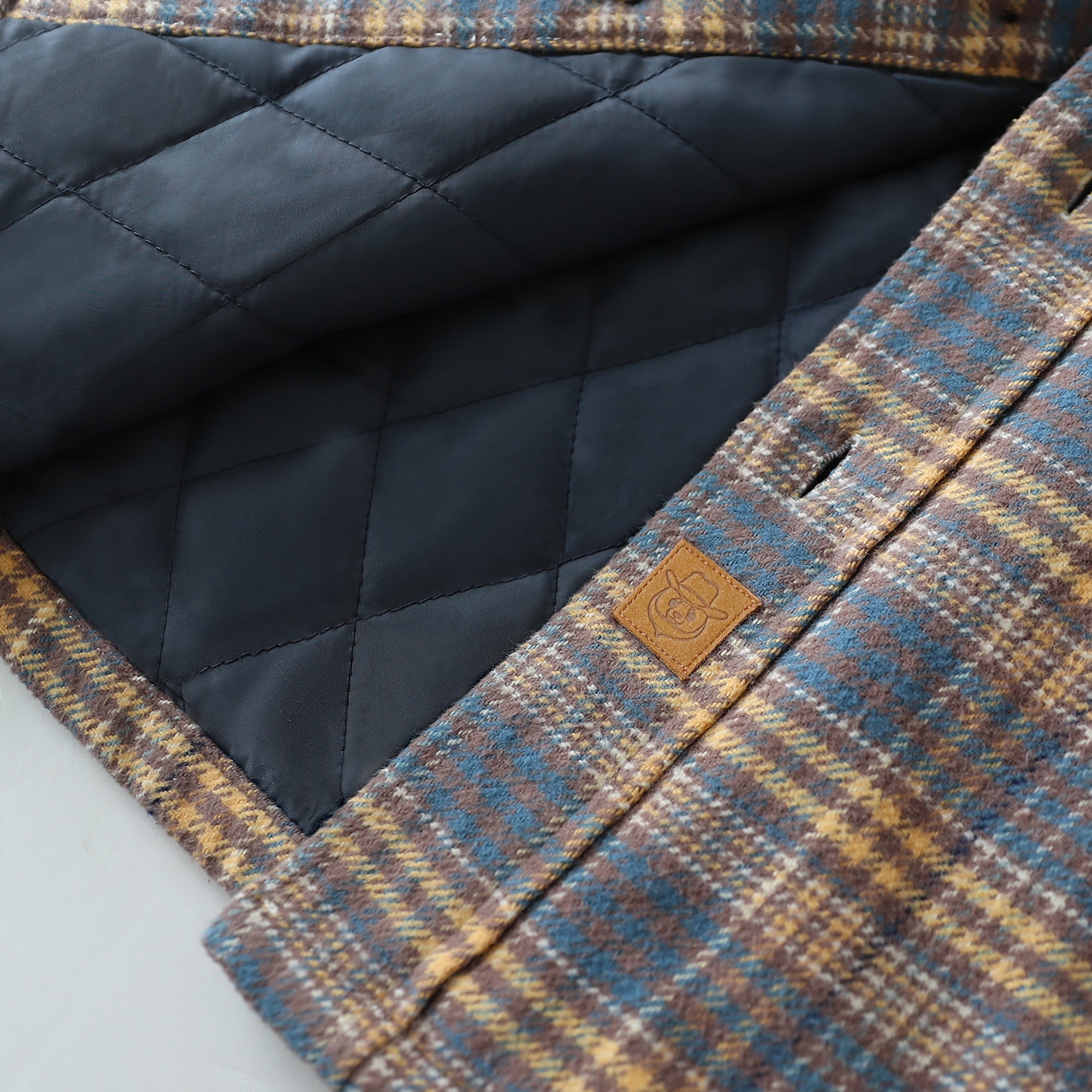 Dubinik® Mens Shacket Flannel Warm Lined Coats Lightweight Jacket Casual Plaid Flannel Shirt For Men Long Sleeve Button Down#0182006