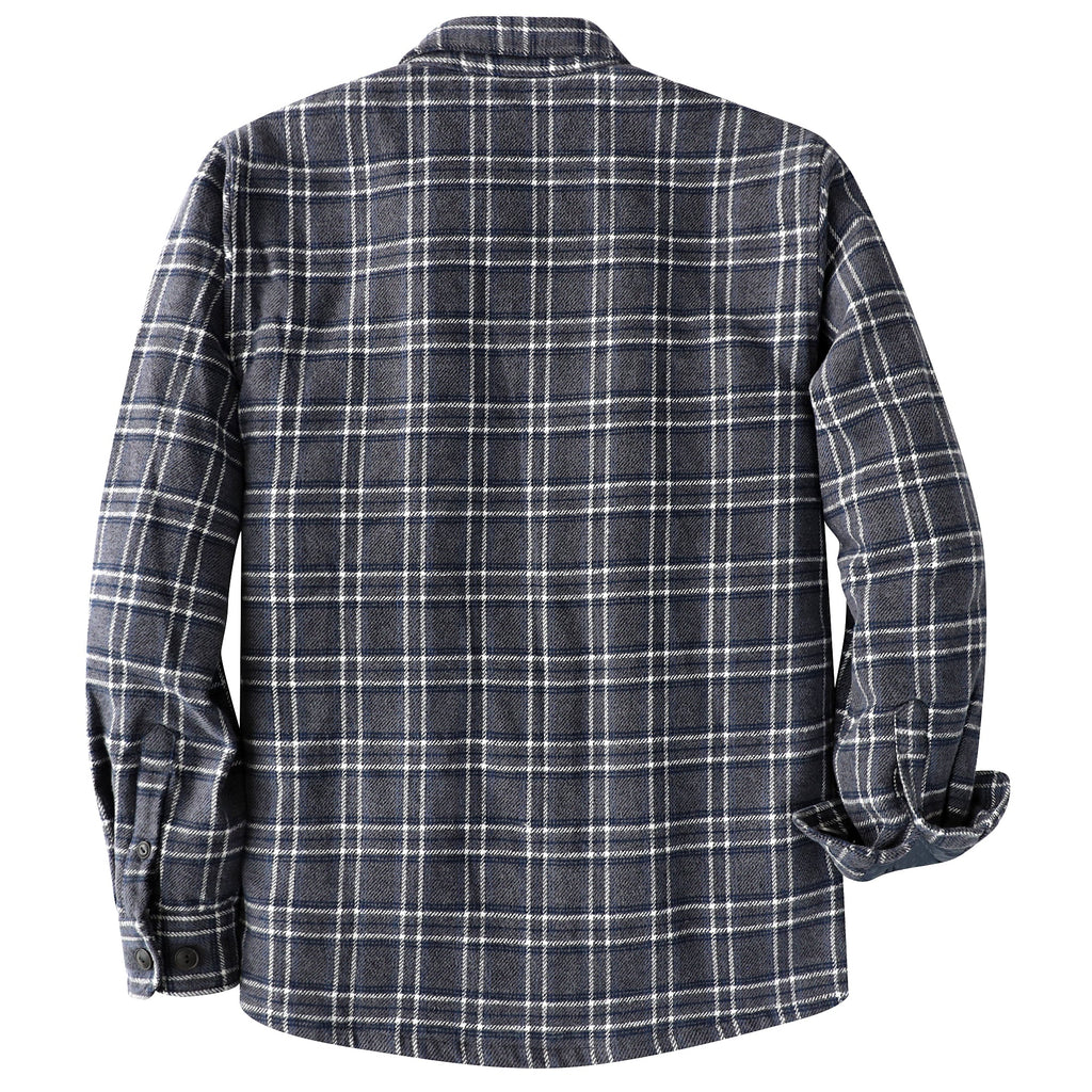 Dubinik® Mens Shacket Flannel Warm Lined Coats Lightweight Jacket Casual Plaid Flannel Shirt For Men Long Sleeve Button Down#0182013