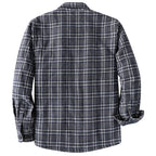 Dubinik® Mens Shacket Flannel Warm Lined Coats Lightweight Jacket Casual Plaid Flannel Shirt For Men Long Sleeve Button Down#0182013