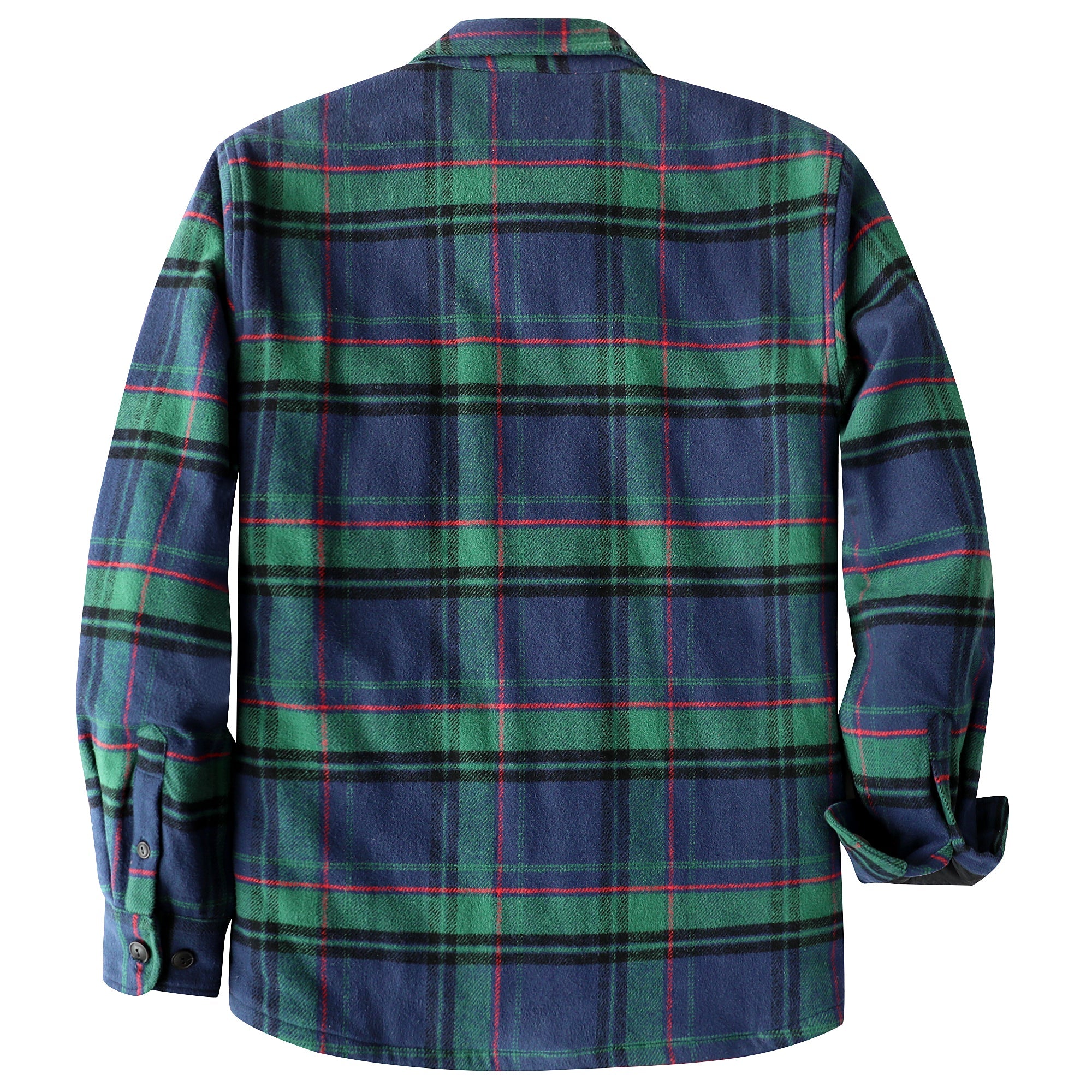 Dubinik® Mens Shacket Flannel Warm Lined Coats Lightweight Jacket Casual Green Plaid Flannel Shirt For Men Long Sleeve Button Down#0182016