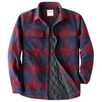 Dubinik® Mens Shacket Flannel Warm Lined Coats Lightweight Jacket Casual Plaid Flannel Shirt For Men Long Sleeve Button Down#0182005