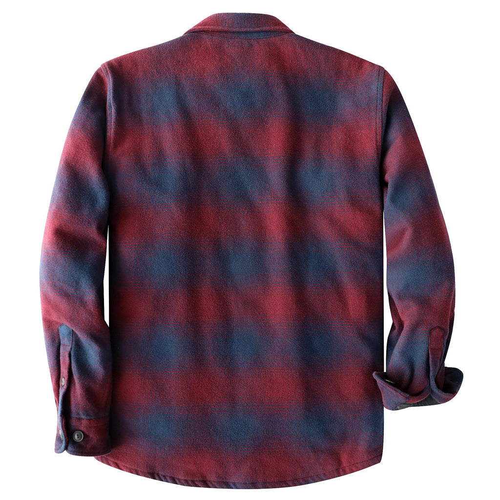 Dubinik® Mens Shacket Flannel Warm Lined Coats Lightweight Jacket Casual Plaid Flannel Shirt For Men Long Sleeve Button Down#0182005