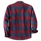 Dubinik® Mens Shacket Flannel Warm Lined Coats Lightweight Jacket Casual Plaid Flannel Shirt For Men Long Sleeve Button Down#0182005