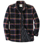 Dubinik® Mens Shacket Flannel Warm Lined Coats Lightweight Jacket Casual Plaid Flannel Shirt For Men Long Sleeve Button Down#0182007