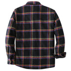Dubinik® Mens Shacket Flannel Warm Lined Coats Lightweight Jacket Casual Plaid Flannel Shirt For Men Long Sleeve Button Down#0182007