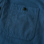Dubinik® Navy Blue Chambray Long Sleeve Button-Front Closure Pocket Cotton Workshirt#58015