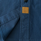 Dubinik® Navy Blue Chambray Long Sleeve Button-Front Closure Pocket Cotton Workshirt#58015