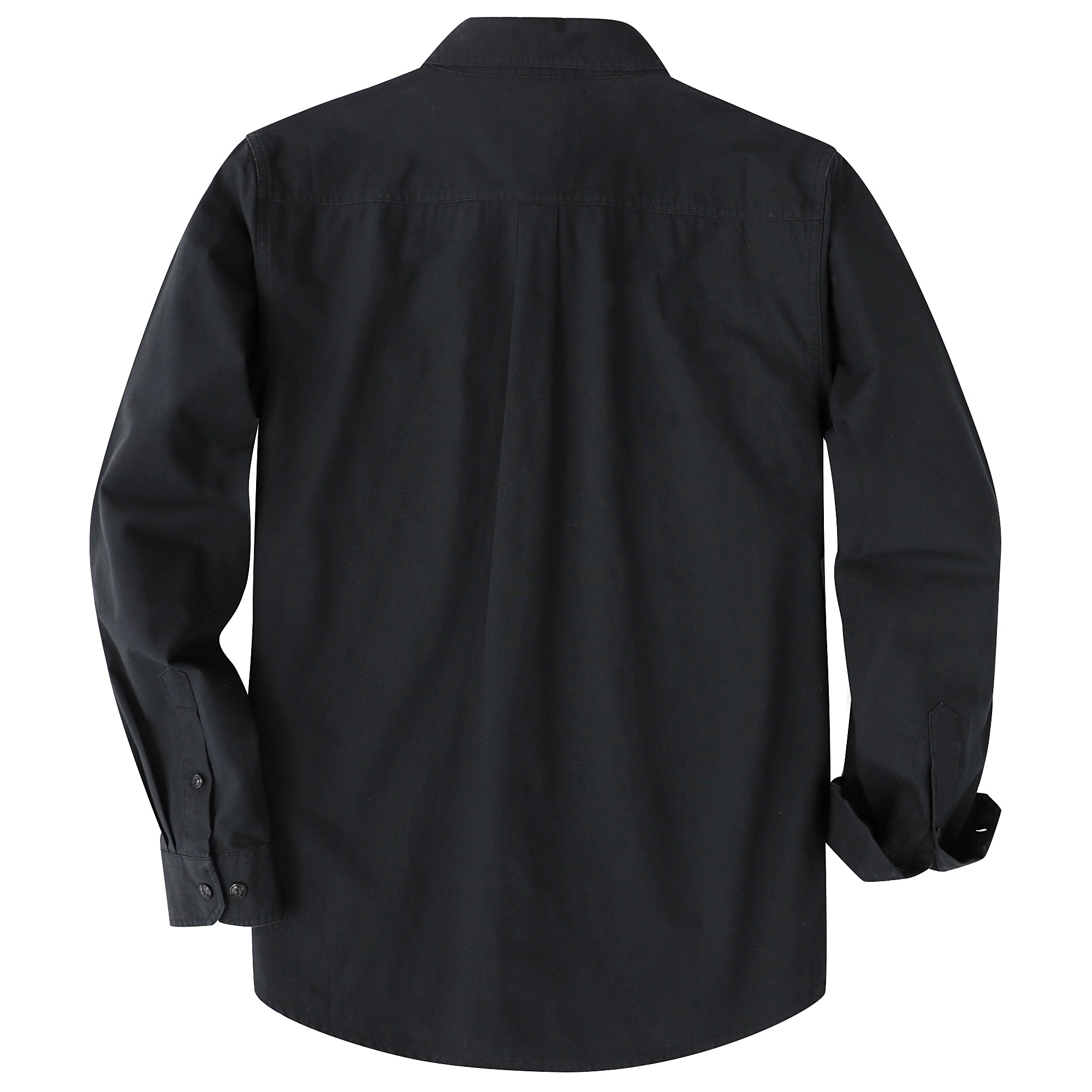 Dubinik® Black Chambray Long Sleeve Button-Front Closure Pocket Cotton Workshirt#58013