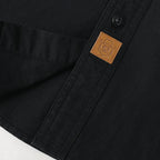 Dubinik® Black Chambray Long Sleeve Button-Front Closure Pocket Cotton Workshirt#58013