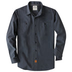Dubinik® Dark Gray Chambray Long Sleeve Button-Front Closure Pocket Cotton Workshirt#58016