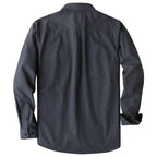 Dubinik® Dark Gray Chambray Long Sleeve Button-Front Closure Pocket Cotton Workshirt#58016