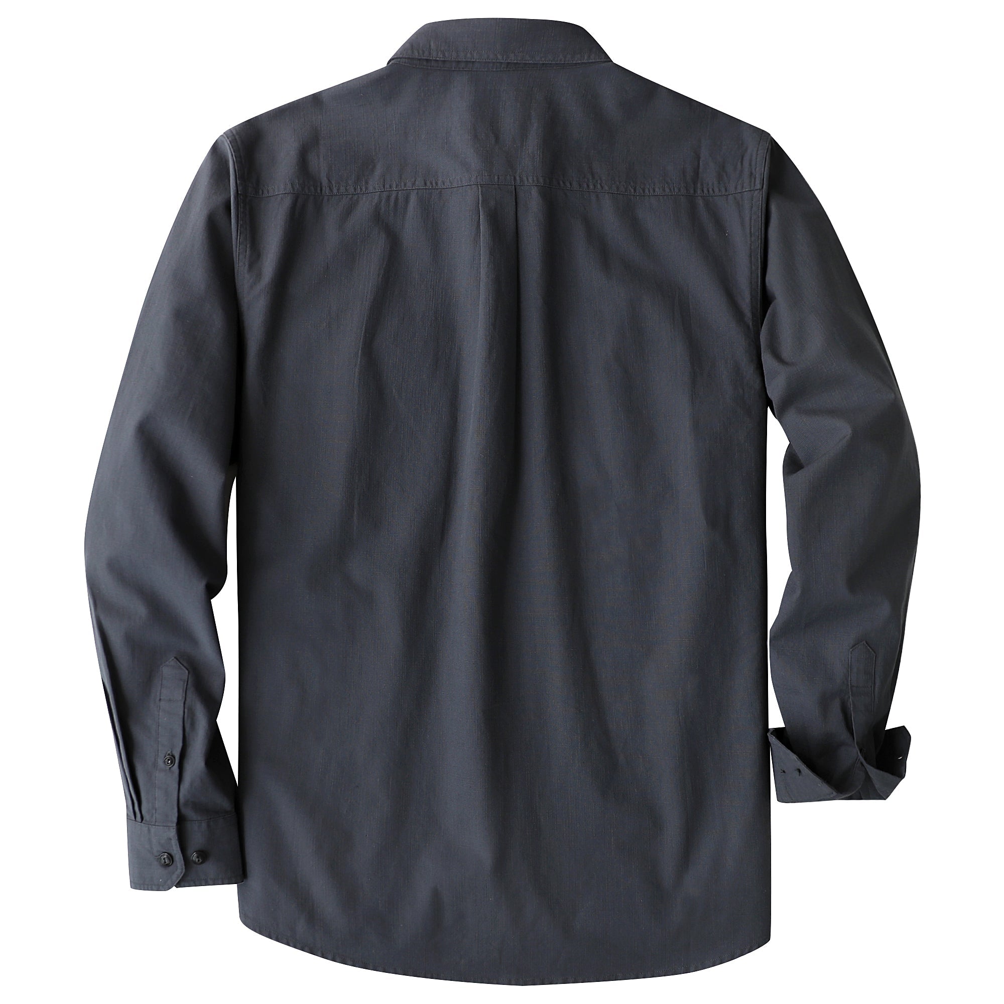 Dubinik® Dark Gray Chambray Long Sleeve Button-Front Closure Pocket Cotton Workshirt#58016