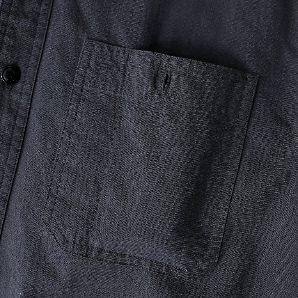 Dubinik® Dark Gray Chambray Long Sleeve Button-Front Closure Pocket Cotton Workshirt#58016
