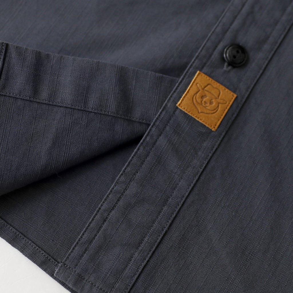 Dubinik® Dark Gray Chambray Long Sleeve Button-Front Closure Pocket Cotton Workshirt#58016