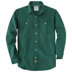 Dubinik® Olive Green Chambray Long Sleeve Button-Front Closure Pocket Cotton Workshirt#58014