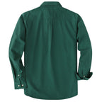 Dubinik® Olive Green Chambray Long Sleeve Button-Front Closure Pocket Cotton Workshirt#58014