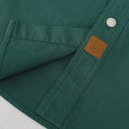 Dubinik® Olive Green Chambray Long Sleeve Button-Front Closure Pocket Cotton Workshirt#58014