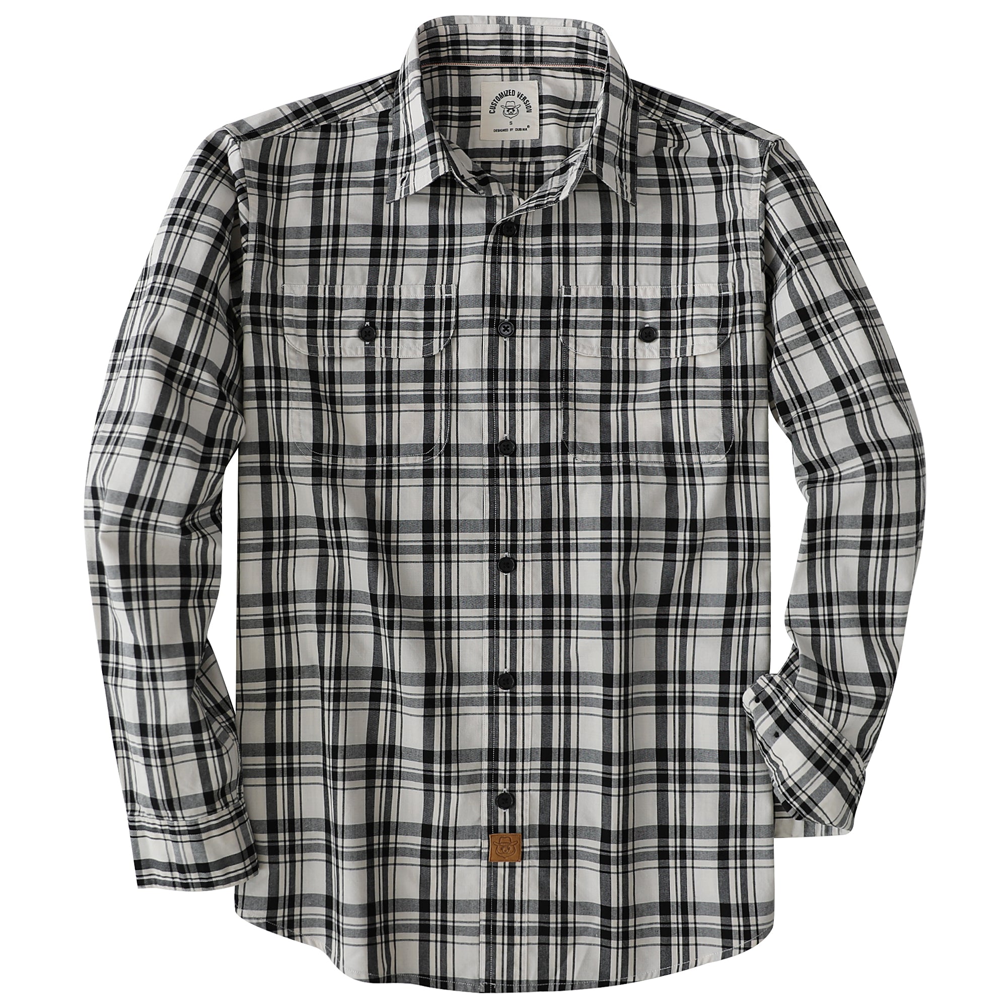 Dubinik® Mens Long Sleeve Button Down Shirts Casual Plaid Shirt with Practical Double Pockets Comfortable and Soft#0050009