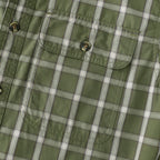 Dubinik® Mens Long Sleeve Button Down Green Shirts Casual Plaid Shirt with Practical Double Pockets Comfortable and Soft#0050026