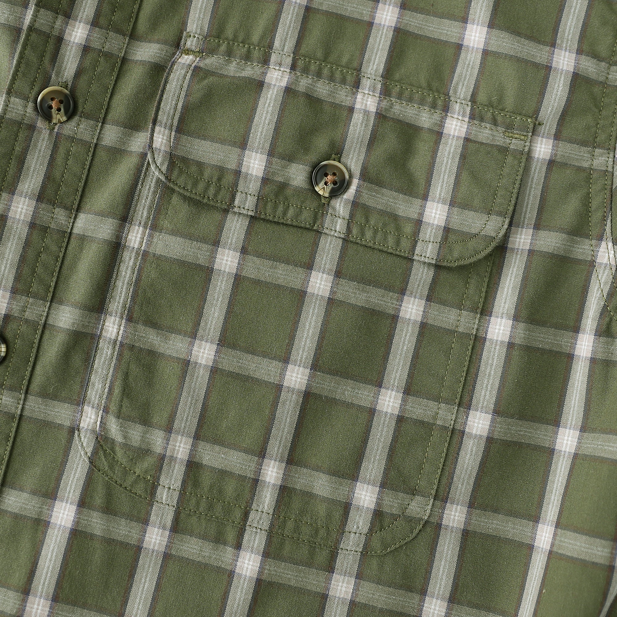 Dubinik® Mens Long Sleeve Button Down Green Shirts Casual Plaid Shirt with Practical Double Pockets Comfortable and Soft#0050026