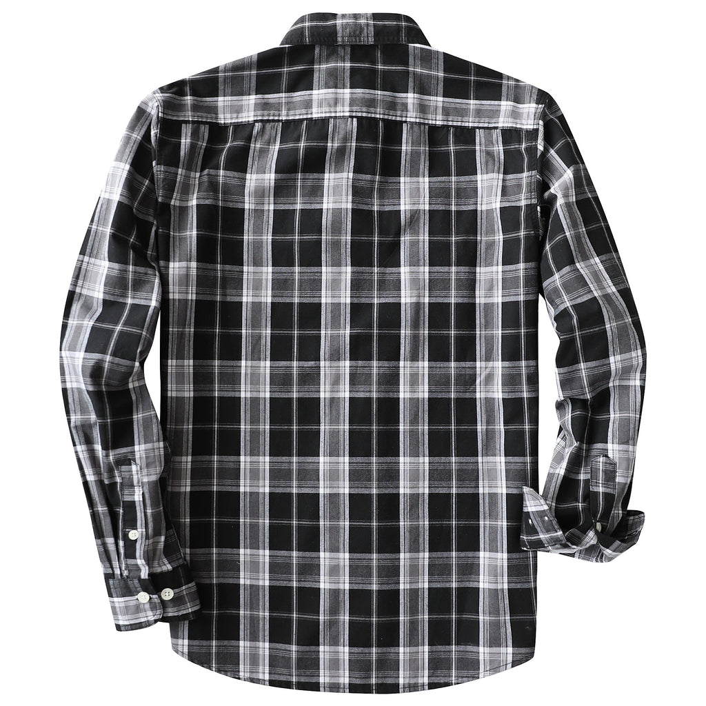 Dubinik® Mens Long Sleeve Button Down Shirts Casual Plaid Shirt with Practical Double Pockets Comfortable and Soft#0050006
