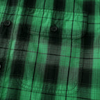 Dubinik® Mens Long Sleeve Button Down Green Shirts Casual Plaid Shirt with Practical Double Pockets Comfortable and Soft#0050001