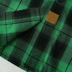 Dubinik® Mens Long Sleeve Button Down Green Shirts Casual Plaid Shirt with Practical Double Pockets Comfortable and Soft#0050001