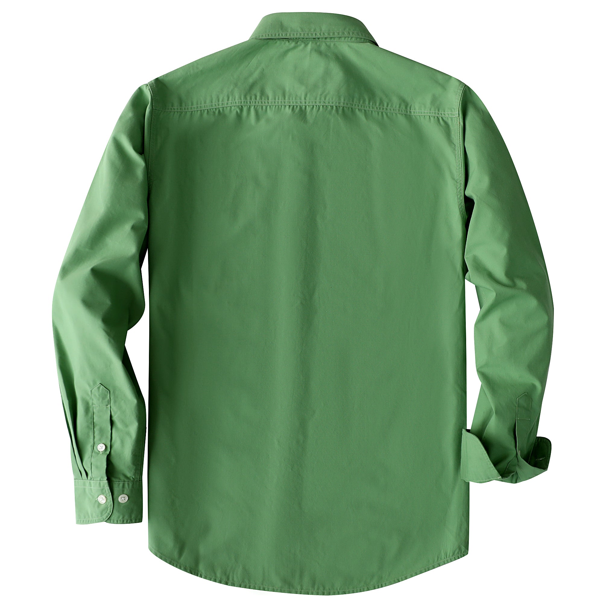 Dubinik® Mens Long Sleeve Button Down Solid Light Green Shirts Casual Plaid Shirt with Practical Double Pockets Comfortable and Soft#0050031